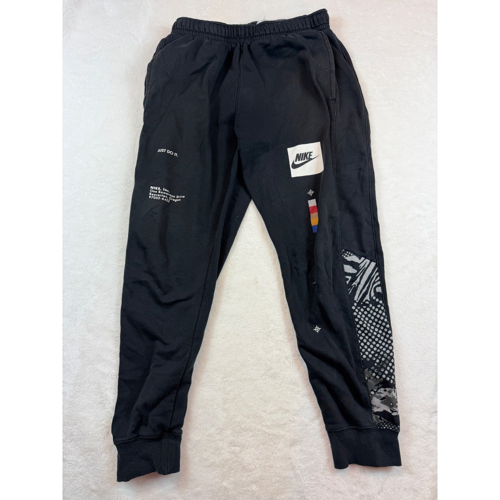 Nike Mens Sportswear Graphic Joggers Black Fleece Sweatpants Just Do It Medium